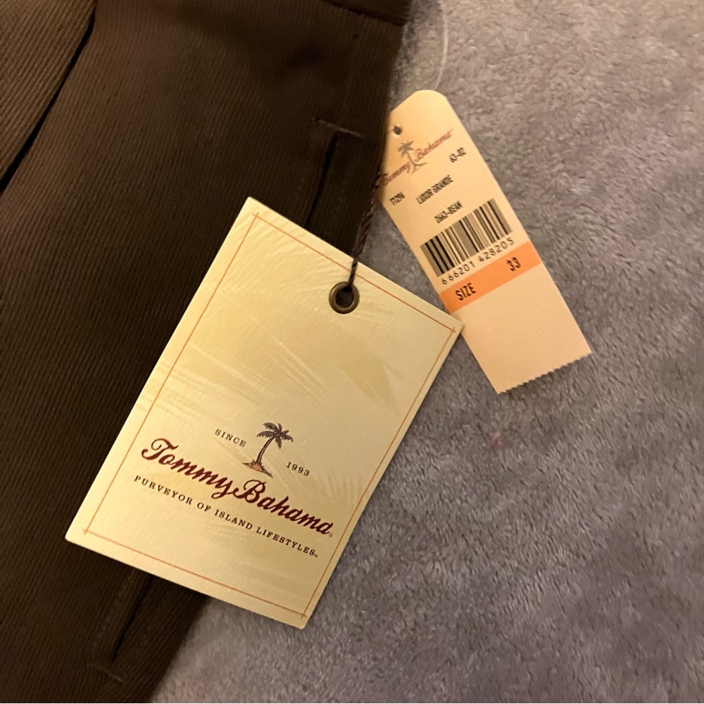 NWT Tommy Bahama‎ Silk Bronson Dress Pants 33x41 Trousers Dark Pebble Pleated - Picture 4 of 9